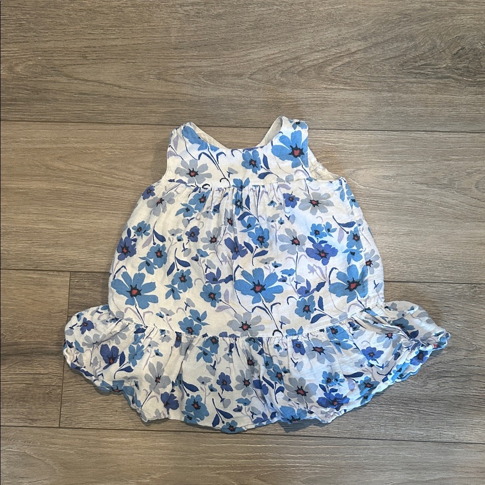 Old Navy‎ Blue and White Floral Dress Size 12-18 months